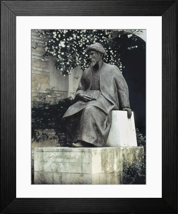 Framed Print : MAIMONIDES, Moses (1135-1204). Sculpture of Maimonides. Sculpture on bronze. SPAIN. ANDALUSIA. Cordoba. Tiberiades Square. AISA / Everett Collection**US SALES ONLY**