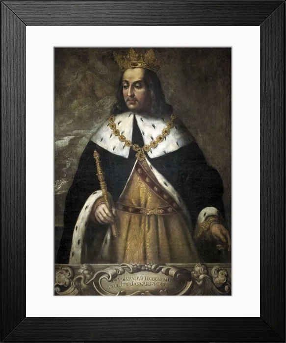 Framed Print : FERDINAND II 'the Catholic' (1452-1516). Anonymous portrait of Ferdinand II. Oil on canvas. SPAIN. Valencia. Generalitat Palace. AISA / Everett Collection**US SALES ONLY**