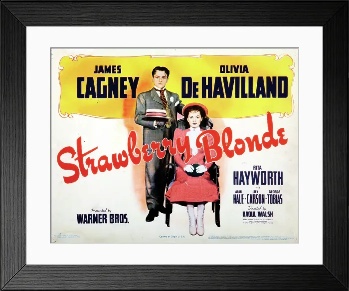 Framed Print : THE STRAWBERRY BLONDE, James Cagney, Olivia de Havilland, 1941 Framed Print : THE STRAWBERRY BLONDE, James Cagney, Olivia de Havilland, 1941
