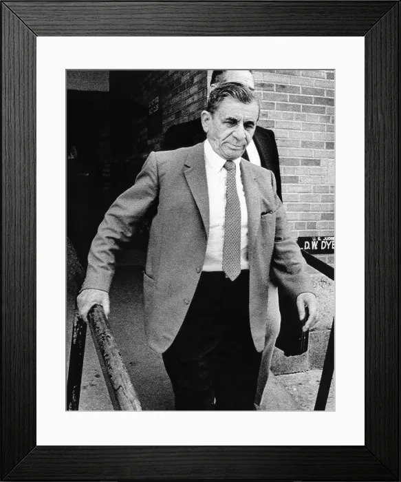 Framed Print : Meyer Lansky leaves Federal court July 19, 1973 after pleading innocent to two counts of income tax evasion