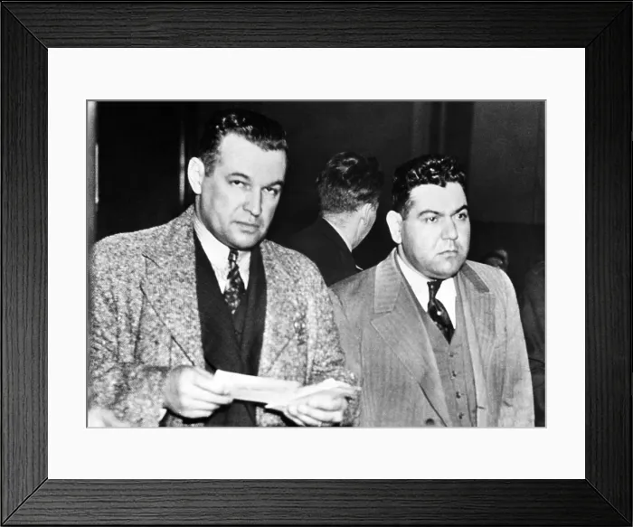 Framed Print : Joseph Accurso (right) of Cleveland in court in Brooklyn. He is known as the Al Capone of Cleveland, and was wanted in Akron for four murders since 1935 Framed Print : Joseph Accurso (right) of Cleveland in court in Brooklyn. He is known as the Al Capone of Cleveland, and was wanted in Akron for four murders since 1935