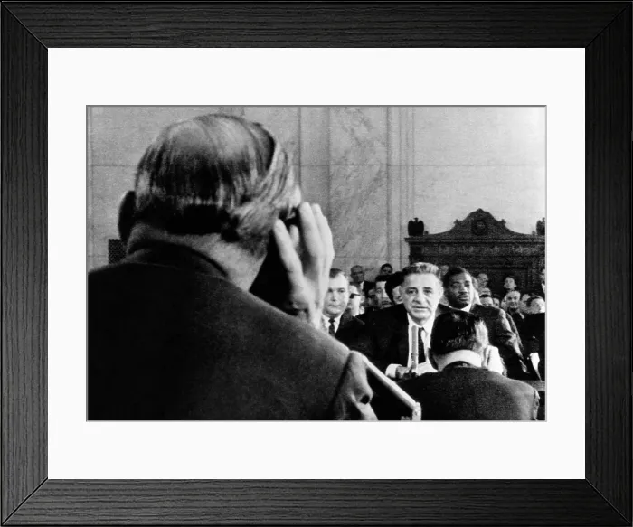 Framed Print : Joseph Valachi begins his testimony before the Senate Investigations Subcommittee