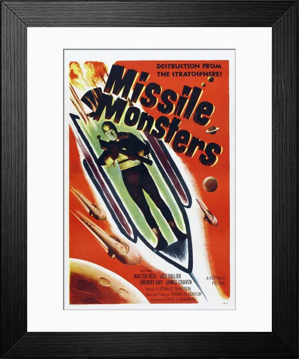 Framed Print : MISSILE MONSTERS, US poster art, 1958 Framed Print : MISSILE MONSTERS, US poster art, 1958