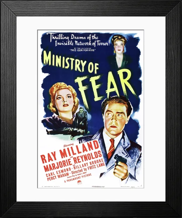 Framed Print : MINISTRY OF FEAR, Marjorie Reynolds (left), Hillary Brooke (top right), Ray Milland (bottom right), 1944