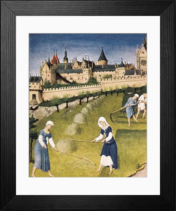 Framed Print : LIMBOURG, Jean (ca. 1370-1416); LIMBOURG, Herman (ca. 1370-1416); Limburg, Pol de (?-h.1416). The Richly decorated Hours of the Duke of Berry. ca. 1440. Fol. 6v