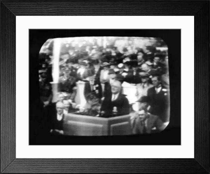 Framed Print : Television broadcast image of President Franklin Roosevelt at the opening ceremonies at the New York World's Fair