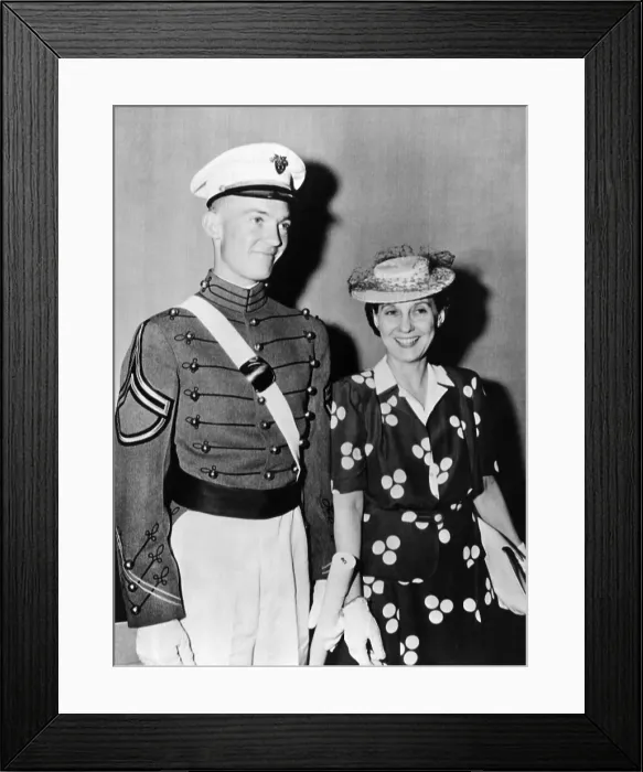 Framed Print : Mrs. Dwight D. Eisenhower smiles proudly with 22 year old John after he graduated from West Point on June 6, 1944