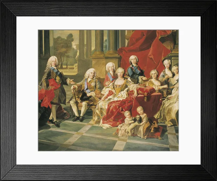Framed Print : AISA / Everett Collection VAN LOO, Louis Michel (1707-1771). The Family of Philip V. 1743. Right central detail