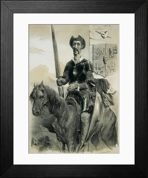 Framed Print : NANTEUIL, Celestn (1813-1873). D. Quijote de la Mancha. 1856. Litography. SPAIN. Madrid. National Library. AISA / Everett Collection**US SALES ONLY**
