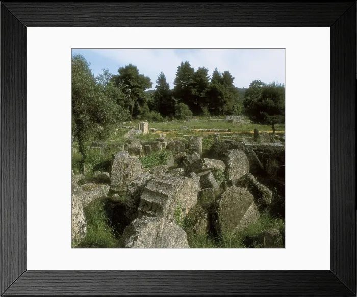 Framed Print : LIBON OF ELIS (5th C. BC). Temple of Zeus at Olympia. ca. 470-456 BC. GREECE. WESTERN GREECE. ELIS. Olympia. Doric-style column, by the architect Libona