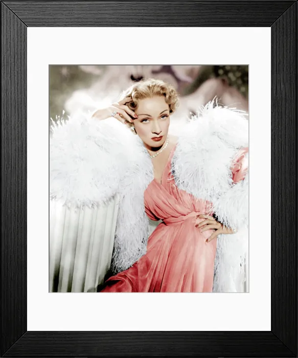 Framed Print : STAGE FRIGHT, Marlene Dietrich wearing a Christian Dior design, 1950