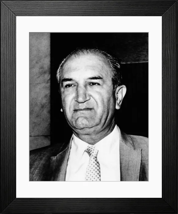 Framed Print : Joseph Bonanno arriving at Federal Court in New York on May 17, 1966