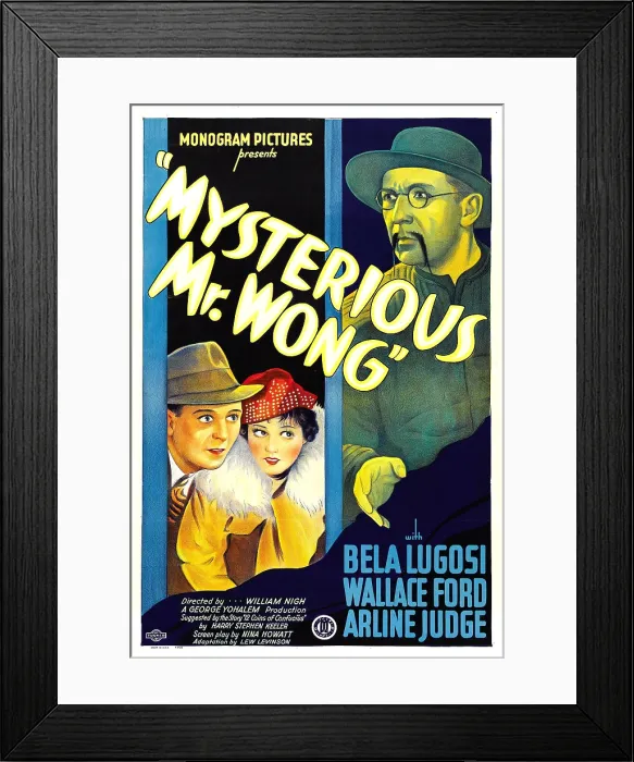 Framed Print : THE MYSTERIOUS MR. WONG, US poster art, Wallace Ford, Arline Judge, Bela Lugosi, 1934