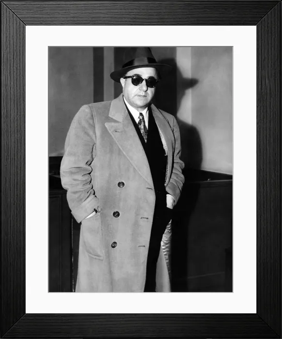 Framed Print : Albert Anastasia, former executioner of Murder Inc. arriving to testify before the Senate Crime Investigating Committee. Mar. 20, 1955