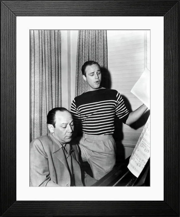 Framed Print : GUYS AND DOLLS, Frank Loesser, Marlon Brando, 1955 Framed Print : GUYS AND DOLLS, Frank Loesser, Marlon Brando, 1955