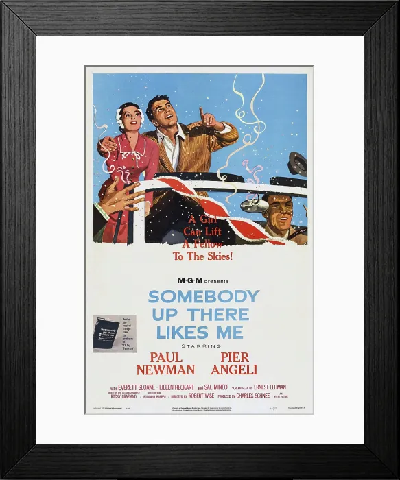 Framed Print : SOMEBODY UP THERE LIKES ME, US poster art, Pier Angeli, Paul Newman, 1956