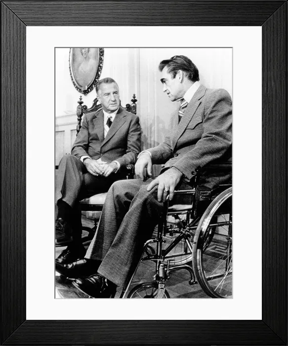 Framed Print : Vice President Spiro Agnew visits with right wing, segregationist, Democratic governor George Wallace