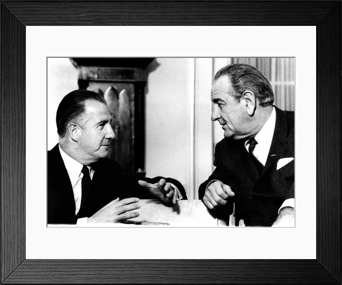 Framed Print : President Lyndon Johnson and Vice President-elect Spiro Agnew in discussion of Inauguration day. Jan. 20, 1968. (CSU_ALPHA_355) CSU Archives / Everett Collection