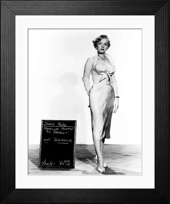 Framed Print : AS YOUNG AS YOU FEEL, Marilyn Monroe, wardrobe test for a dress by Renie, January 22, 1951. TM and Copyright 20th Century Fox Film Corp