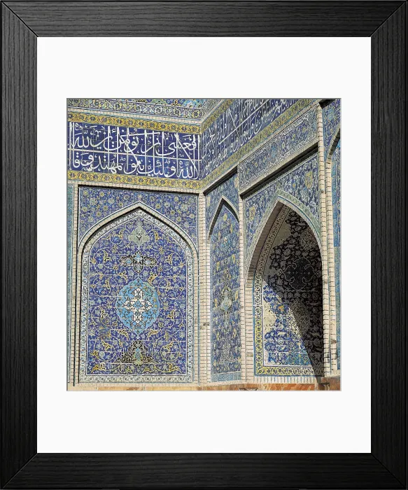 Framed Print : OSTAD ABU'L-QASIM, (17th c.). The Royal Mosque. ca. 1612 - 1630. IRAN. Esfahan. Royal Mosque (Masjid I-Shah). Detail of the entrance ceramic. Persian art. Safavid period Framed Print : OSTAD ABU'L-QASIM, (17th c.). The Royal Mosque. ca. 1612 - 1630. IRAN. Esfahan. Royal Mosque (Masjid I-Shah). Detail of the entrance ceramic. Persian art. Safavid period