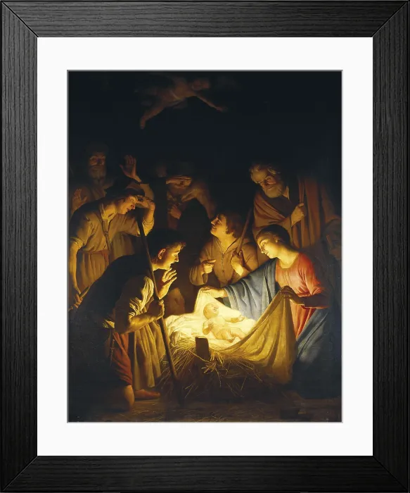 Framed Print : Honthorst, Gerrit van, also called 'Gherardo Della Notte' (1590-1656). Adoration of the Shepherds (Adoration of the Shepherds). 1639 - 1649. Renaissance art. Trecento Framed Print : Honthorst, Gerrit van, also called 'Gherardo Della Notte' (1590-1656). Adoration of the Shepherds (Adoration of the Shepherds). 1639 - 1649. Renaissance art. Trecento