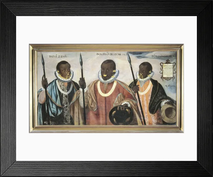 Framed Print : SANCHEZ GALQUE, Adrin (16th-17th century). Warriors of the Esmereldas. 1599. Oil on canvas. SPAIN. Madrid. America's Museum. AISA / Everett Collection**US SALES ONLY**