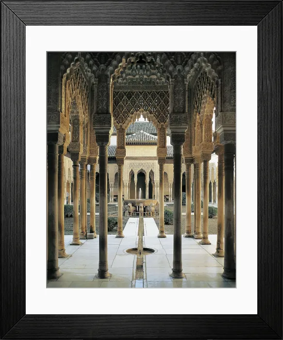 Framed Print : Alhambra. SPAIN. Granada. Alhambra. Patio de los Leones (Court of the Lions). Hispano-Moresque art. Nasrid dynasty. Architecture. AISA / Everett Collection**US SALES ONLY**