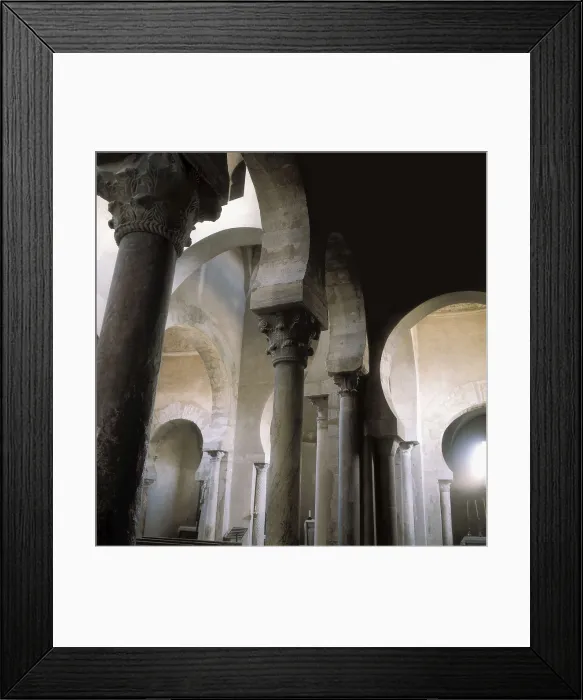 Framed Print : SPAIN. CASTILE AND LEON. VALLADOLID. San Cebrin de Mazote. Church of San Cipriano (c. 920). Interior. Mozarabic art. Architecture. AISA / Everett Collection**US SALES ONLY**