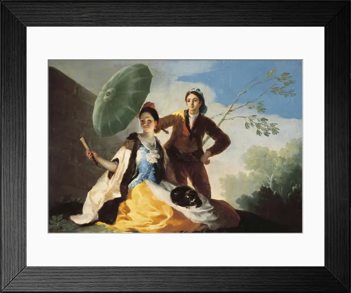 Framed Print : GOYA Y LUCIENTES, Francisco de (1746-1828). The Parasol. 1777. Was painted as a cartoon for a tapestry that would decorated the dinning room of the Palace of El Pardo Framed Print : GOYA Y LUCIENTES, Francisco de (1746-1828). The Parasol. 1777. Was painted as a cartoon for a tapestry that would decorated the dinning room of the Palace of El Pardo