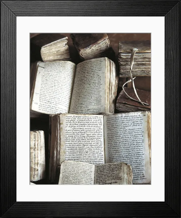 Framed Print : Spanish Colonial America. Viceroyalty of Peru. Manuscripts of the missioners. BOLIVIA. Tarija. Library of the Franciscan Convent. Proc: PERU Framed Print : Spanish Colonial America. Viceroyalty of Peru. Manuscripts of the missioners. BOLIVIA. Tarija. Library of the Franciscan Convent. Proc: PERU