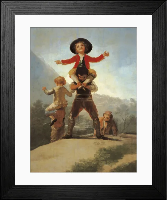 Framed Print : GOYA Y LUCIENTES, Francisco de (1746-1828). The Little Giants. 1791 - 1792. The tapestry, at El Escorial. Oil on canvas. SPAIN. Madrid. Prado Museum