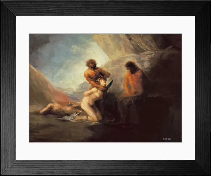 Framed Print : GOYA Y LUCIENTES, Francisco de (1746-1828). The killing by slitting the throat (La Degollacin). 1812. Painting on tinplate. Oil. SPAIN. Madrid. Prado Museum