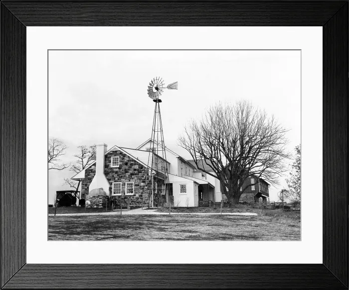 Framed Print : Eisenhower farm at Gettysburg. The Eisenhowers purchased the run-down farm in 1950 for $40, 000, and restored it as a weekend retreat, and post-Presidential home. Photo from 1955