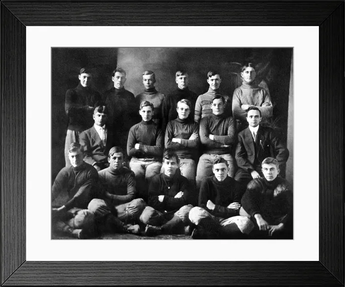 Framed Print : 1910 Abilene High School Football Team, on which President Dwight Eisenhower played. Eisenhower is third from left in the back row