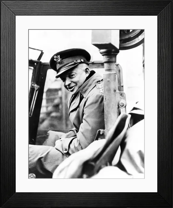 Framed Print : General Eisenhower visits front lines on November 29, 1944
