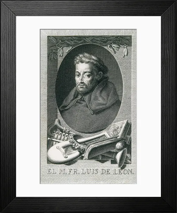 Framed Print : SALVADOR CARMONA, Manuel (1734-1820). Portrait of Fray Luis de Leon. 1771