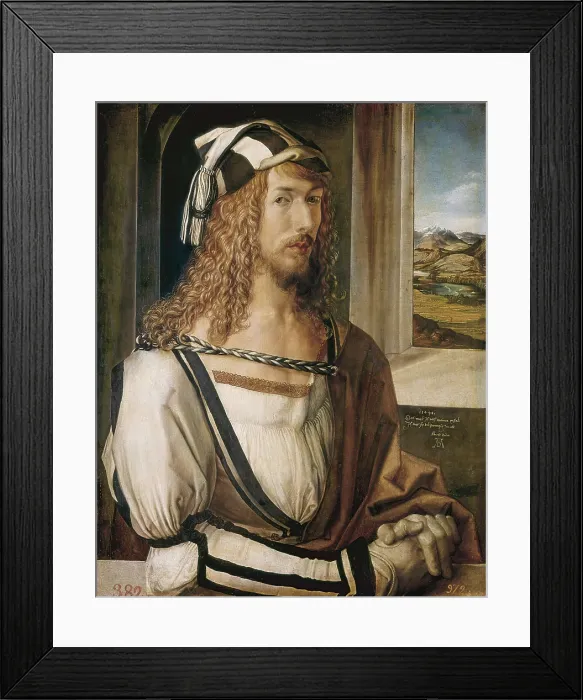 Framed Print : DURER, Albrecht (1471-1528). Self-portrait. 1498. Oil on wood. SPAIN. Madrid. Prado Museum. AISA / Everett Collection**US SALES ONLY** Framed Print : DURER, Albrecht (1471-1528). Self-portrait. 1498. Oil on wood. SPAIN. Madrid. Prado Museum. AISA / Everett Collection**US SALES ONLY**