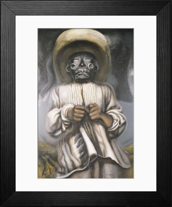 Framed Print : SIQUEIROS, David Alfaro (1898-1974). Ethnography. 1939. Enamel on table. Glass and enamelware. UNITED STATES OF AMERICA. New York City. Museum of Modern Art (MOMA)