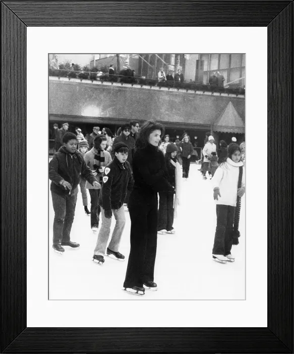 Framed Print : Jacqueline Kennedy Onassis ice skating at Rockefeller Center, New York City. Sept. 9, 1970. (CSU_ALPHA_822) CSU Archives / Everett Collection