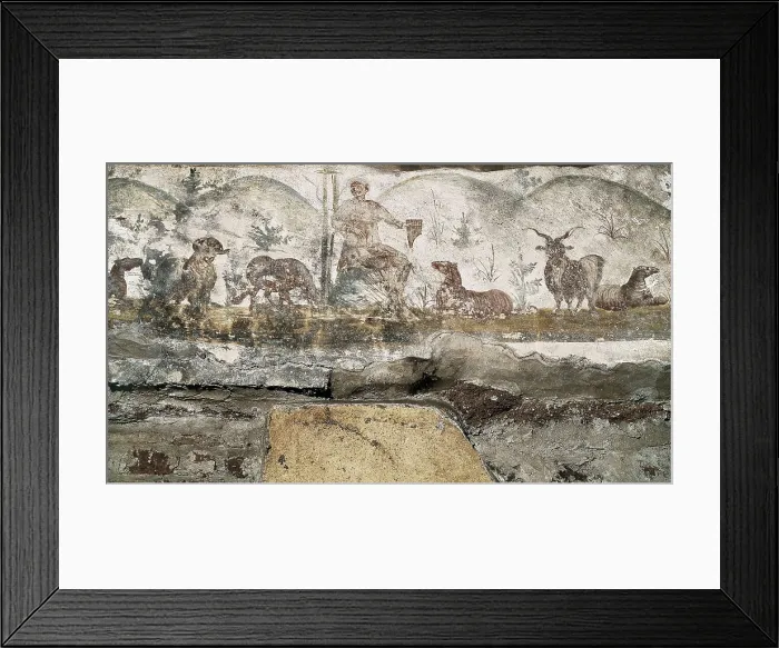 Framed Print : ITALY. Rome. Catacombs of St. Domitilla. Representation of Orpheus and the animals. Paleo-christian art. Fresco. AISA / Everett Collection**US SALES ONLY**