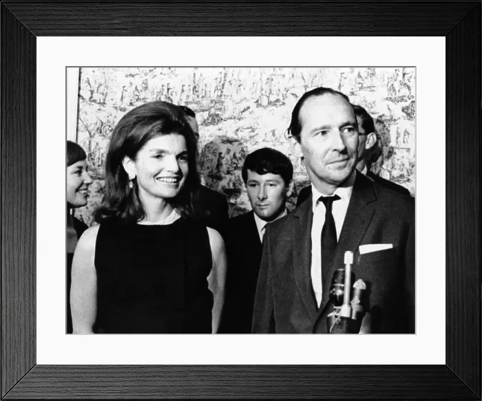 Framed Print : Jacqueline Kennedy with David Ormsby-Gore, Lord Harlech, in 1966. After President Kennedy's assassination, Ormsby-Gore's wife was killed in an auto accident in the 1967 Framed Print : Jacqueline Kennedy with David Ormsby-Gore, Lord Harlech, in 1966. After President Kennedy's assassination, Ormsby-Gore's wife was killed in an auto accident in the 1967