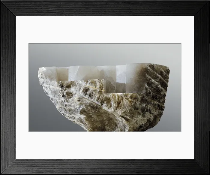 Framed Print : CHILLIDA, Eduardo (1924-2002). Tribute to the Sea III. 1984. Alabaster. Sculpture. SPAIN. Madrid. Art and Technology Division of Telefnica Foundation