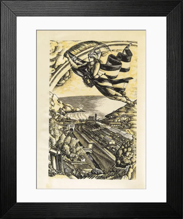 Framed Print : Spain (1939). Portbou. Engraving by Enric Ricart i Nin. Noucentisme. Xylography. SPAIN. Barcelona. Biblioteca de Catalunya (National Library of Catalonia) Framed Print : Spain (1939). Portbou. Engraving by Enric Ricart i Nin. Noucentisme. Xylography. SPAIN. Barcelona. Biblioteca de Catalunya (National Library of Catalonia)
