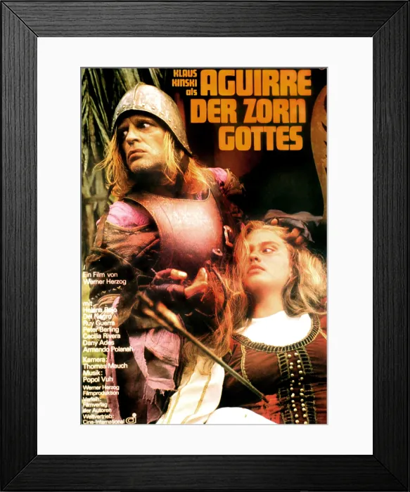 Framed Print : AGUIRRE: THE WRATH OF GOD, (aka AGUIRRE, DER ZORN GOTTES), from left: Klaus Kinski as Aguirre, Cecilia Rivera, 1972 Framed Print : AGUIRRE: THE WRATH OF GOD, (aka AGUIRRE, DER ZORN GOTTES), from left: Klaus Kinski as Aguirre, Cecilia Rivera, 1972