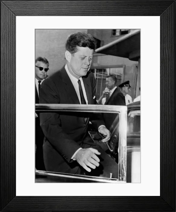 Framed Print : President John Kennedy Boston leaves Children's Medical Center after the death of his infant son. August 9, 1963. (CSU_ALPHA_979) CSU Archives / Everett Collection