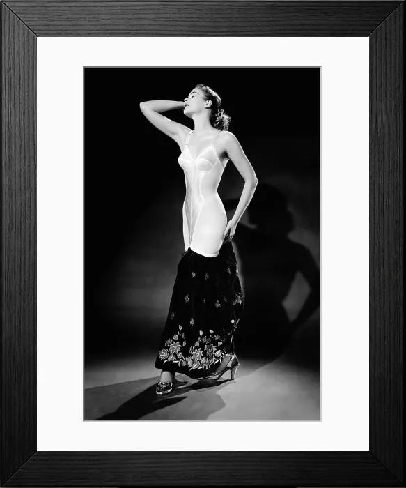 Framed Print : Warner corset provided full body control, replacing the boned corsets with nylon and other new synthetic fabrics. 1951. (CSU_ALPHA_1315) CSU Archives / Everett Collection