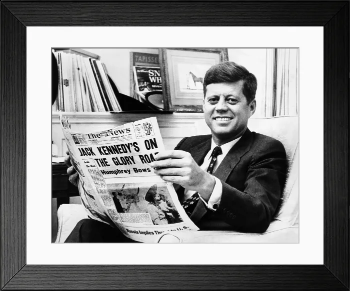 Framed Print : Sen. John Kennedy becomes the front-runner for the 1960 Democratic Presidential Nomination