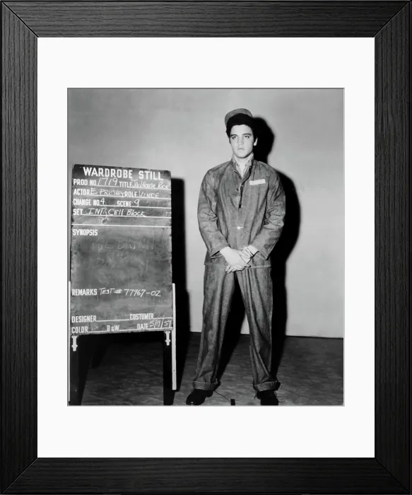 Framed Print : JAILHOUSE ROCK, Elvis Presley wardrobe test, 1957