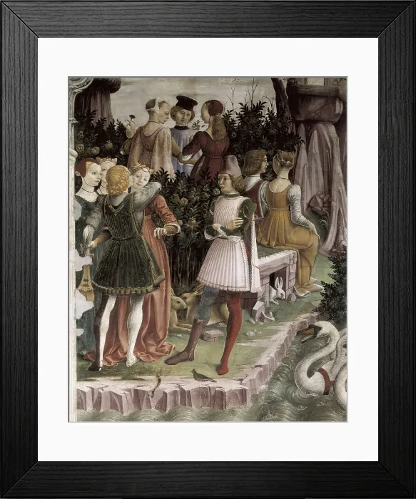 Framed Print : COSSA, Francesco del (1435-1478). Allegory of April: Triumph of Venus. 1476-1484. ITALY. Ferrara. Schifanoia Palace. Detail. Renaissance art. Quattrocento. Fresco Framed Print : COSSA, Francesco del (1435-1478). Allegory of April: Triumph of Venus. 1476-1484. ITALY. Ferrara. Schifanoia Palace. Detail. Renaissance art. Quattrocento. Fresco
