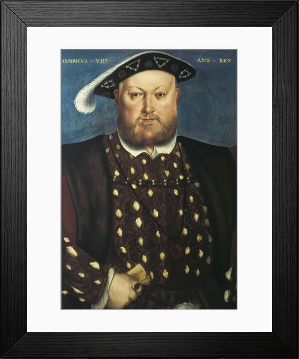Framed Print : HOLBEIN, Hans, 'the Younger' (1497-1547); HENRY VIII of England (1491-1547). Portrait of the School of Hans Holbein. Oil on wood. UNITED KINGDOM. ENGLAND. Greenwich Framed Print : HOLBEIN, Hans, 'the Younger' (1497-1547); HENRY VIII of England (1491-1547). Portrait of the School of Hans Holbein. Oil on wood. UNITED KINGDOM. ENGLAND. Greenwich
